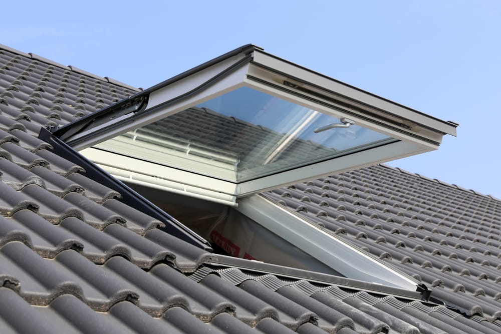 Skylight On A Residential Home Exterior Shot